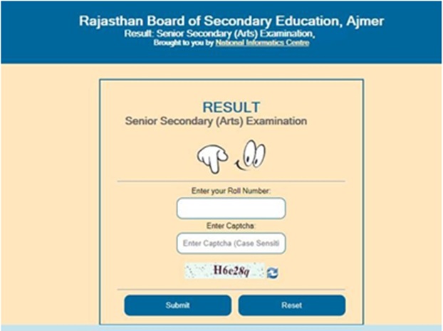 Rajasthan RBSE 12th Arts Result